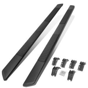 (Flat Honeycomb 2 Pad Black) Running Board Nerf Bar For 99-16 Ford F-250/350/450/550 Super Duty (PHN131) [Extended Cab]