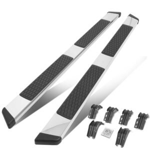 75″ Metallic Honeycomb/Slant Cap Running Board Nerf Bar For 99-16 Ford Super Duty (PHN131 P356 P473) [Extended Cab]