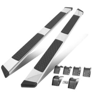 (Flat Honeycomb 2 Pad Metal) Running Board Nerf Bar For 09-18 Ram 1500 2500 3500/19+ Ram 1500 Classic [Crew Cab]