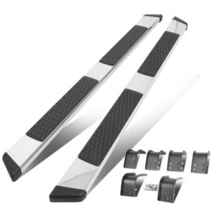 (80″ Flat Honeycomb 2 Pad Metal) Running Board Nerf Bar For 09-18 Ram 1500/19+ Ram 1500 Classic [Extended Cab]