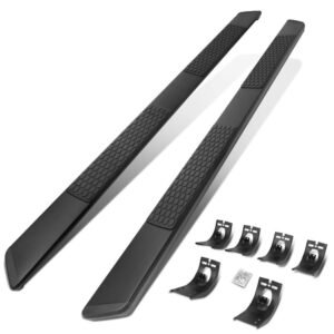 80″ Black Honeycomb 2 Pad/Slant Cap Running Board Nerf Bar For 09-18 Ram 1500/19-22 Ram 1500 Classic [Extended Cab]