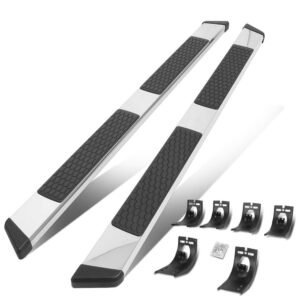 (80″ Flat Honeycomb Slant Pad Metal) Running Board Nerf Bar For 09-18 Ram 1500/19+ Ram 1500 Classic [Extended Cab]