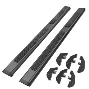 Rocker Panel Mount Style 6″ Wide Tubular Running Boards Step Nerf Bar For 07-18 Jeep Wrangler 4-Door (JK)