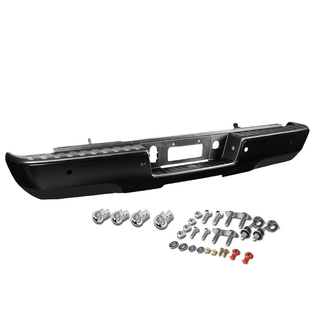 OE Style Black Rear Bumper Assembly w/ Parking Sensor Hole For 14-17 Silverado Sierra K2XX