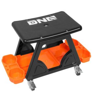 DNA Orange 23″ X 13.5″ X 10.5″ 14.5″ Seat Rolling Stool Chair w/Tool Tray