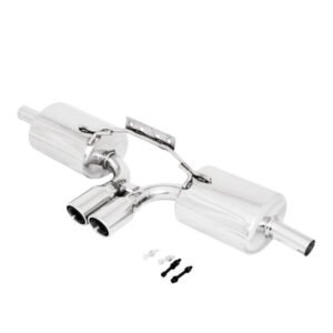 Manzo Bolt-On Style Axleback Exhaust System Dual Round Tip For 97-04 Porsche Boxster 2.5L 2.7L 3.2L (986)