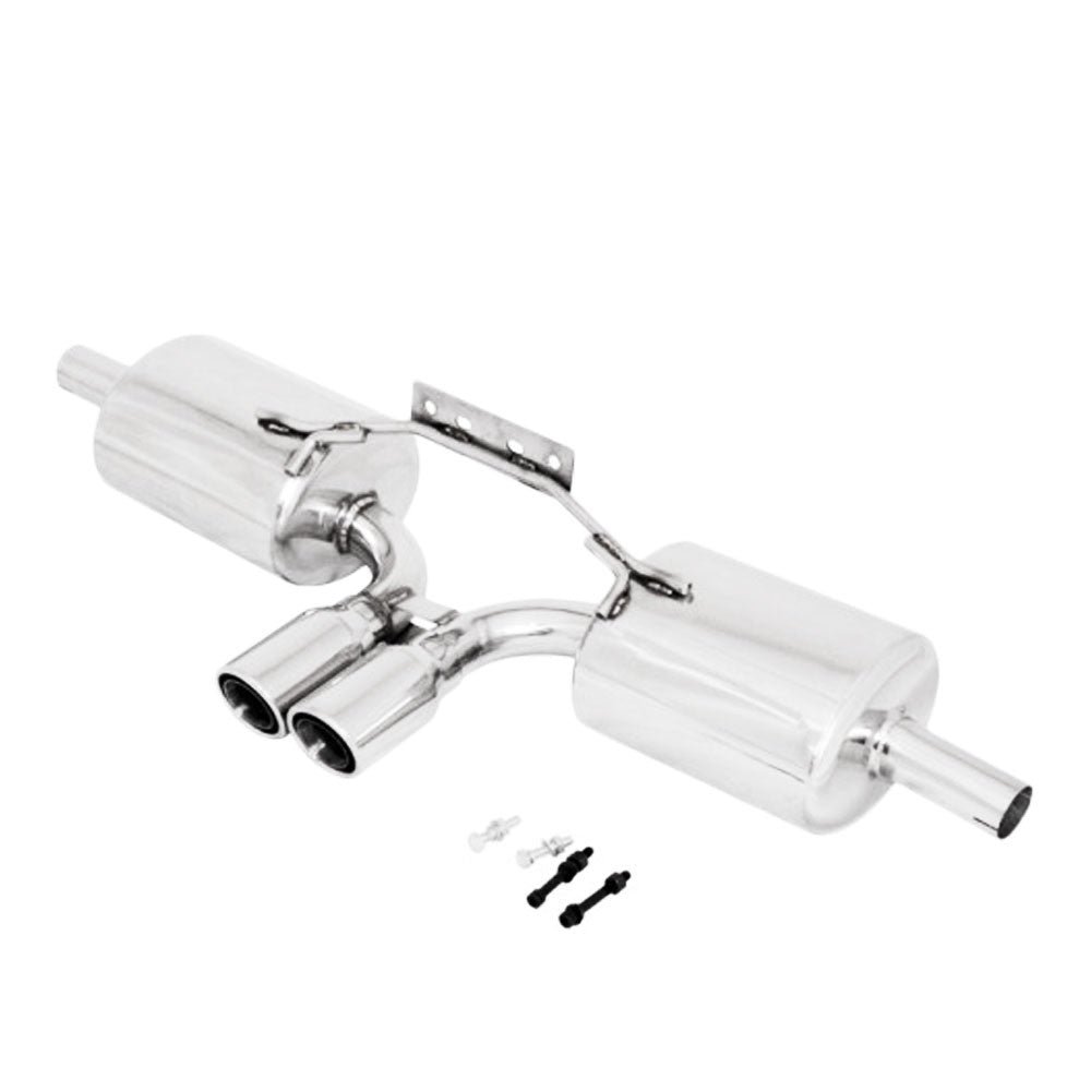 Manzo Bolt-On Style Axleback Exhaust System Dual Round Tip For 97-04 Porsche Boxster 2.5L 2.7L 3.2L (986)
