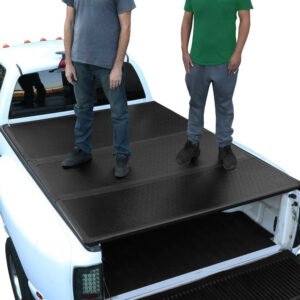 [Hard Tri 3-Fold] Black Truck Tonneau Cover For 04-15 Titan (A60 Gen) 6′ 7″ Bed