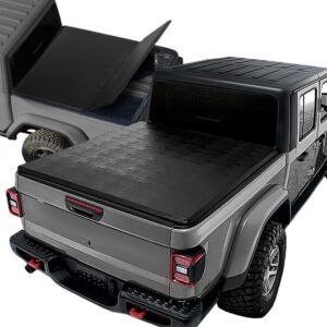 [Soft Vinyl Tri 3-Fold] Truck Bed Tonneau Cover 20+ Jeep Gladiator 5.5′ Bed