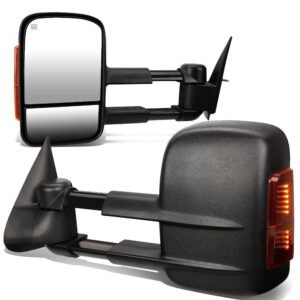 Left&Right Black Towing Side Mirror Manual LED Turn Signal for 02-06 Escalade