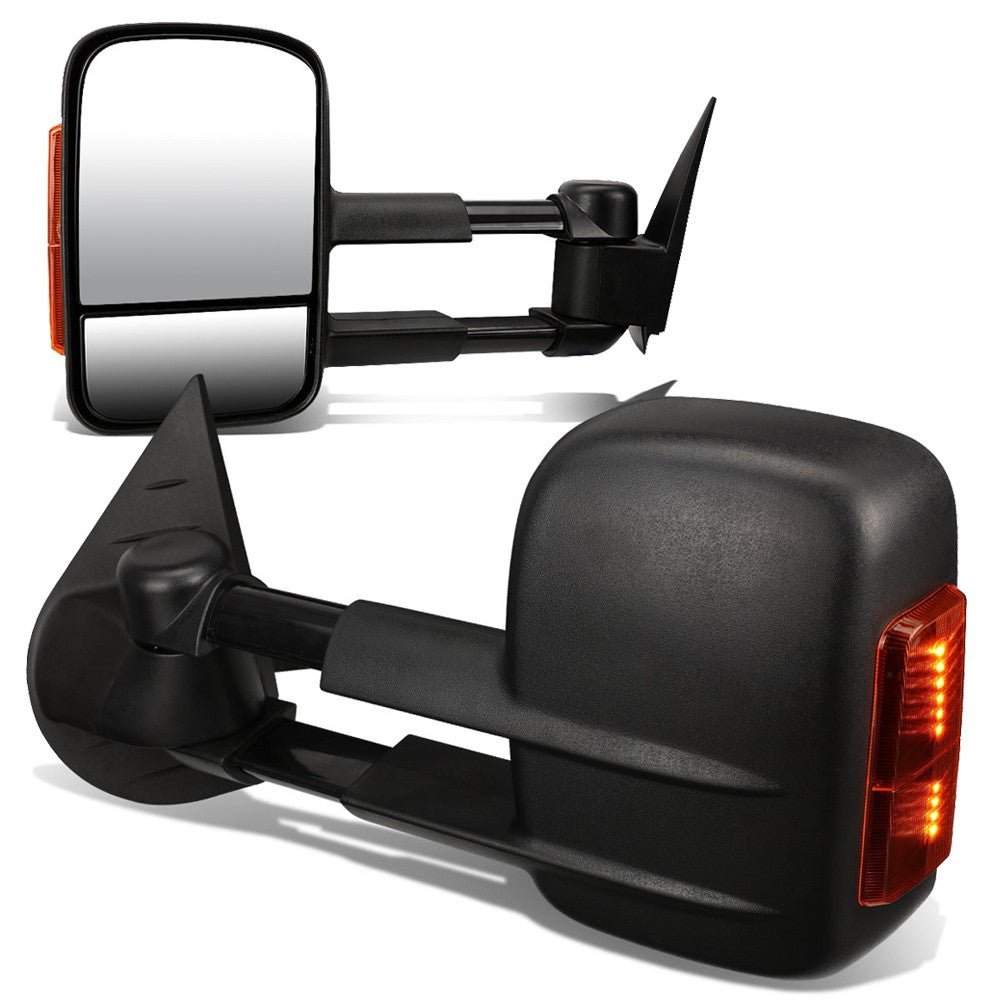 Left/Right Black Towing Side Mirror Manual+ LED Turn Signal for 07-13 Yukon