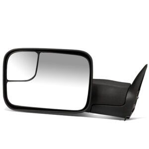 Left/Driver Black Towing Side Mirror Manual Adjustment for 94-02 Ram 2500