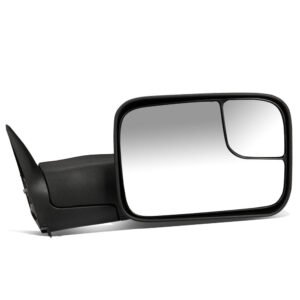 Right Black Towing Side Mirror Manual Adjustment W/Heated for 94-02 Ram 3500