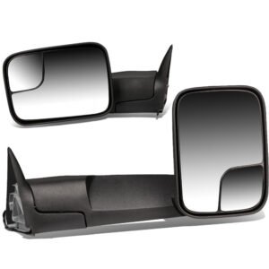 Left/Right Black Towing Side Mirror Manual Adjustment W/Heated for 94-02 Ram2500
