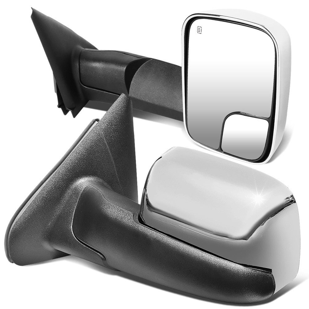 Left/Right Chrome Towing Side Mirror Powered W/Heated for 02-08 Ram1500