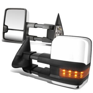 Left/Right Chrome Towing Side Mirror Manual LED Turn Signal for 03-06 Escalade