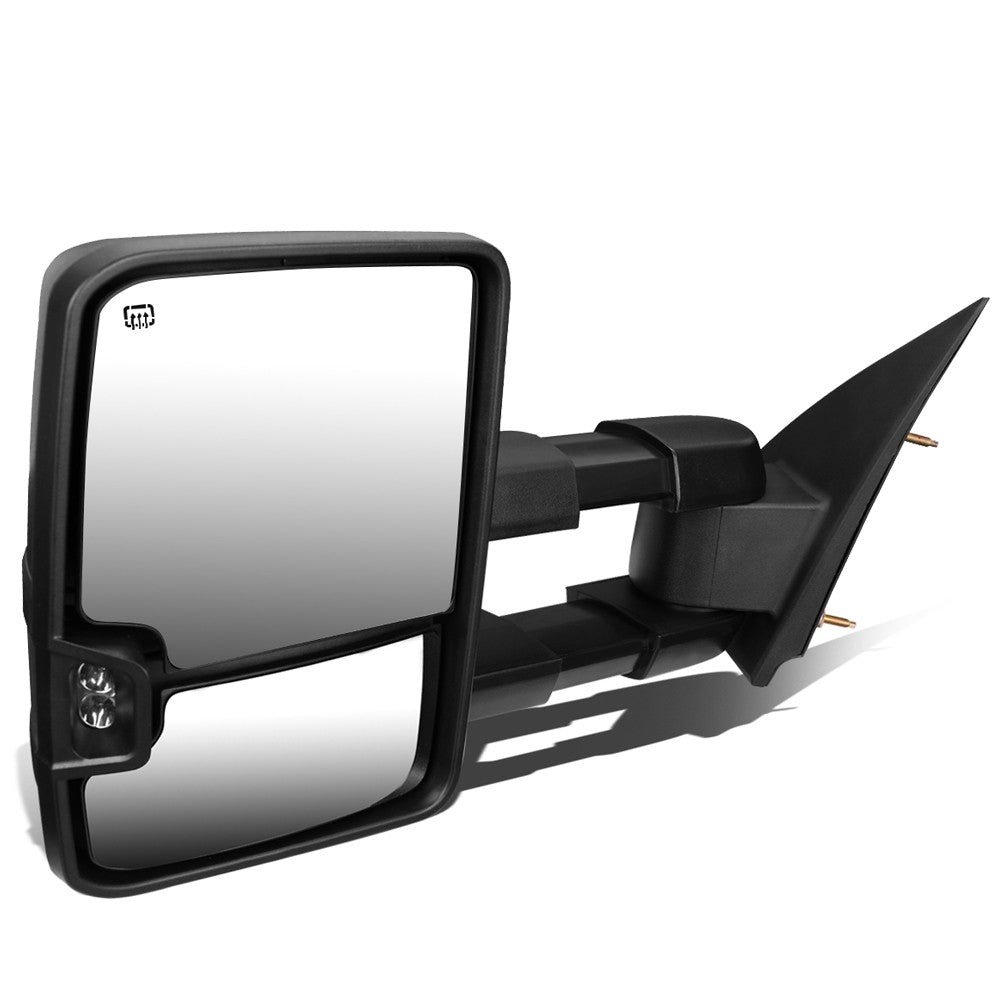 Left Black Towing Side Mirror Powered W/Heated Turn Signal for 15-17 Sierra 1500