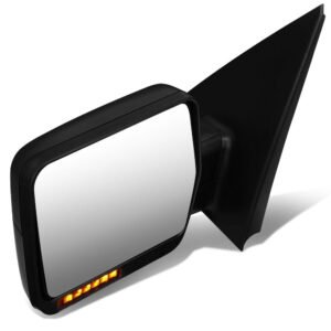 Left Black Towing Side Mirror Manual Adjustment LED Turn Signal for 04-14 F-150