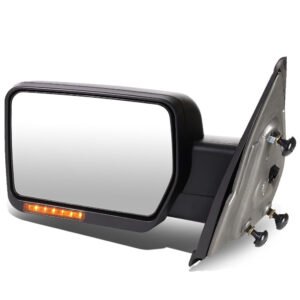 Left Black Towing Side Mirror Manual Adjustment Turn Signal for 04-14 F-150