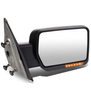 Right Black Towing Side Mirror Manual Adjustment Turn Signal for 04-14 F-150