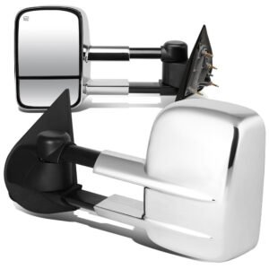 Left/Right Chrome Towing Side Mirror Powered W/Heated for 15-18 Sierra 1500