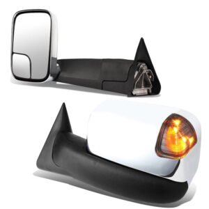 Left/Right Chrome Towing Side Mirror Powered LED Turn Signal for 94-97 Ram 3500