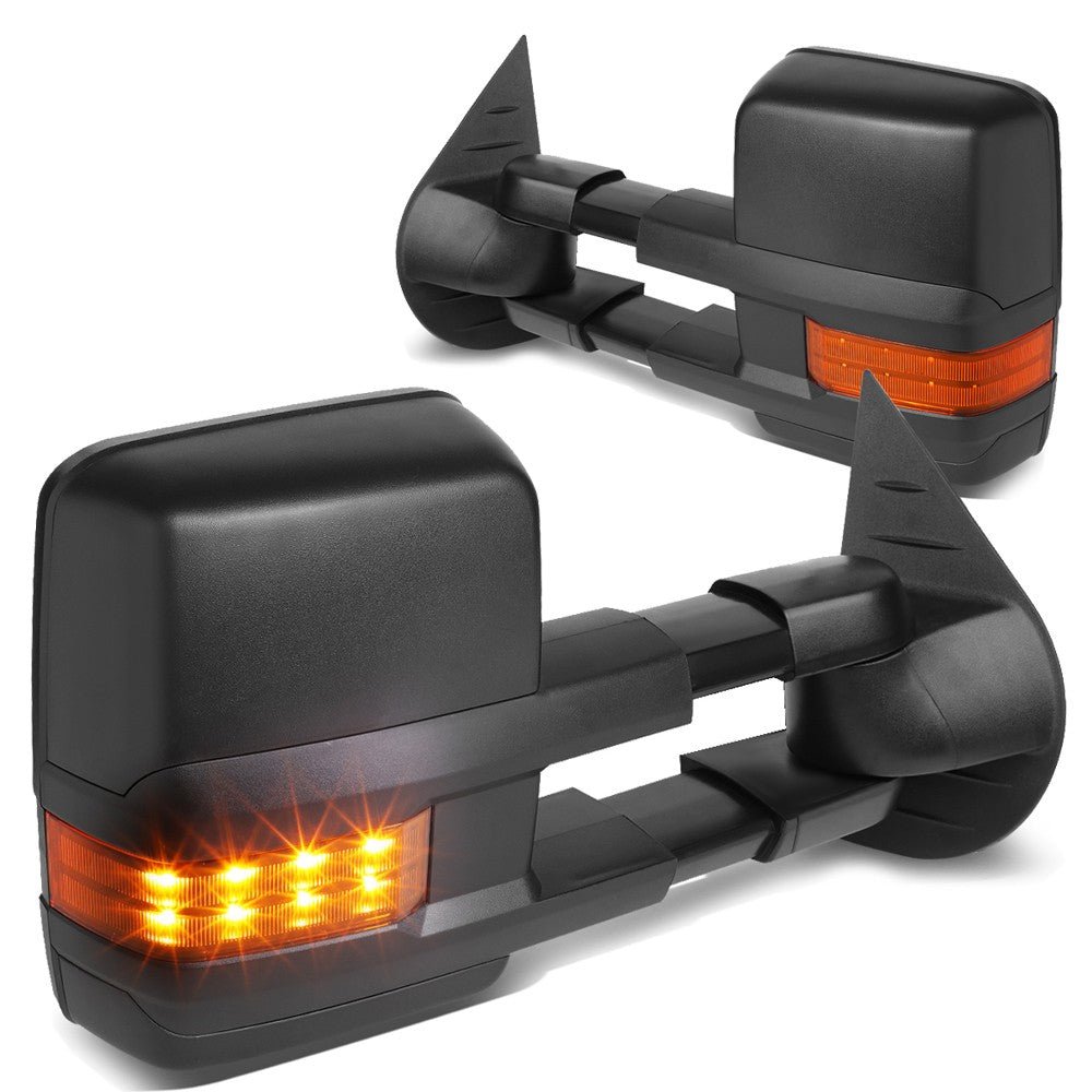 Left/Right Black Towing Side Mirror Manual+ Turn Signal for 07-13 Avalanche