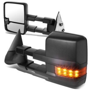 Left/Right Black Towing Side Mirror Manual+ LED Turn Signal for 00-06 Yukon