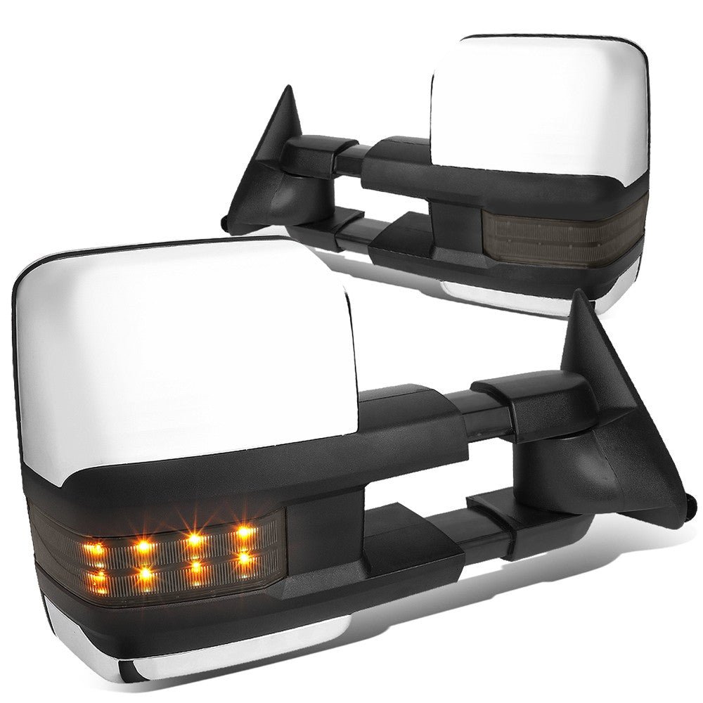 Left/Right Chrome Towing Side Mirror Powered LED Turn Signal for 97-00 Yukon