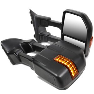Left/Right Black Towing Side Mirror Manual+ LED Turn Signal for 08-16 F-450 SD