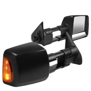 Amber LED Signal Black Powered Side View Mirror Assembly For 05-15 Tacoma Gen2