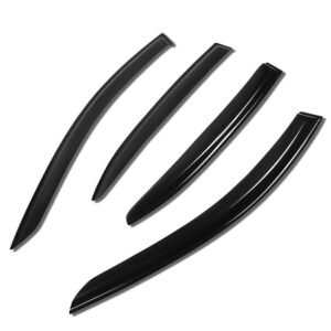 Smoke Dark-Tinted [Tape-On] 4PCs Wind Deflector Window Visor For 14-18 Mazda 3 Hatchback (BM/BN 3rd Gen)