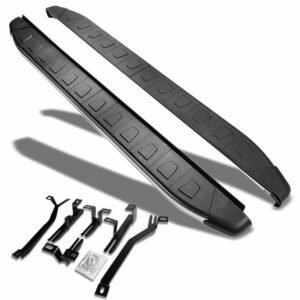 (Flat Trapezoid Pad Metal) Running Board Nerf Bar For 08-13 Toyota Highlander (XU40 2nd Gen)