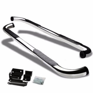 (90 Bend End Metal) Running Board Nerf Bar For 07-18 Silverado Sierra 1500/07-19 2500 3500 HD [Extended Cab]