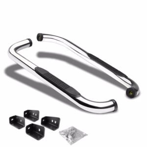 (90 Bend End Metal) Running Board Nerf Bar For 99-19 Silverado/Sierra [Standard Cab]