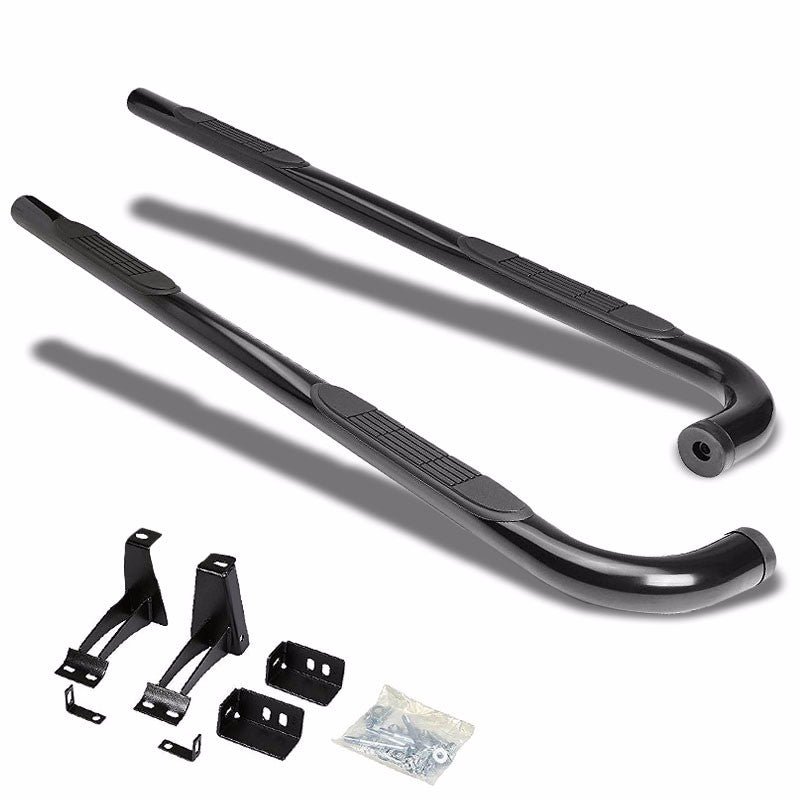 (90 Bend End Black) Running Board Nerf Bar For 00-14 Chevrolet Tahoe/00-14 GMC Yukon/02-14 Cadillac Escalade (GMT800,