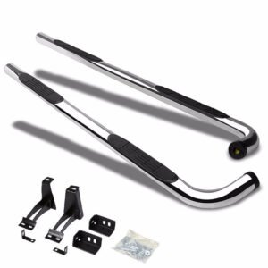 (90 Bend End Metal) Running Board Nerf Bar For 00-14 Chevrolet Tahoe/00-14 GMC Yukon/02-14 Cadillac Escalade (GMT800, GMT900)