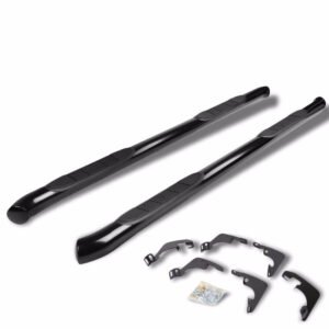 (Curved End Black) Running Board Nerf Bar For 15+ Chevrolet Colorado (RG)/15+ GMC Canyon (RG) [Crew Cab]