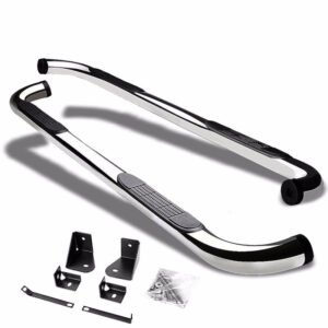 (90 Bend End Metal) Running Board Nerf Bar For 00-04 Dodge Dakota [Extended Cab]