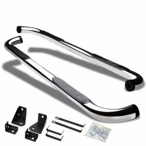 (90 Bend End Metal) Running Board Nerf Bar For 05-11 Dodge Dakota/11 Ram Dakota [Crew Cab]