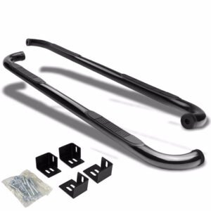 (90 Bend End Black) Running Board Nerf Bar For 98-03 Dodge Durango