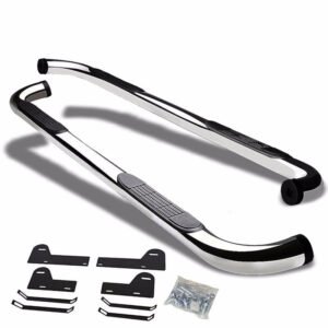 (90 Bend End Metal) Running Board Nerf Bar For 06-08 Dodge Ram 1500/06-09 Dodge Ram 2500 3500 [Extended Crew Cab (Mega)]