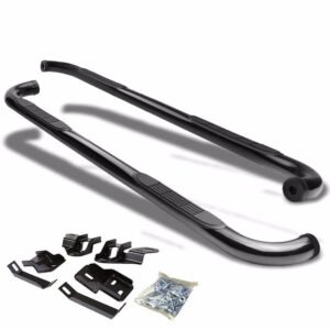 (90 Bend End Black) Running Board Nerf Bar For 09-18 Ram 1500/19+ Ram 1500 Classic [Extended Cab]
