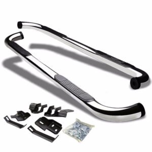 (90 Bend End Metal) Running Board Nerf Bar For 09-18 Ram 1500 2500 3500/19+ Ram 1500 Classic [Crew Cab]