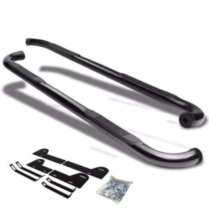(90 Bend End Black) Running Board Nerf Bar For Dodge 02-08 Ram 1500/03-09 Ram 2500 3500 [Extended Cab]