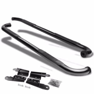 (90 Bend End Black) Running Board Nerf Bar For 04-14 Ford F-150 (P221 11th, P415 12th Gen) [Extended Cab]