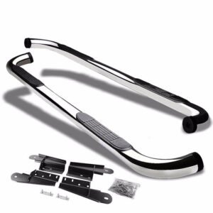 (90 Bend End Metal) Running Board Nerf Bar For 04-14 Ford F-150 (P221 11th, P415 12th Gen) [Extended Cab]