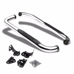 (90 Bend End Metal) Running Board Nerf Bar For 04-14 Ford F-150 (P221 11th, P415 12th Gen) [Standard Cab]
