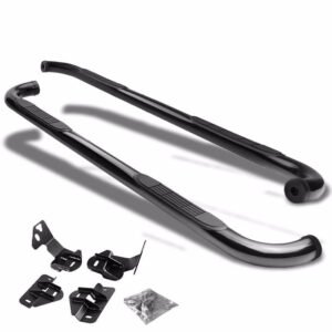 (90 Bend End Black) Running Board Nerf Bar For 09-14 Ford F-150 (P415 12th Gen) [Extended Cab]