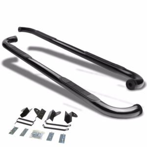 (90 Bend End Black) Running Board Nerf Bar For 01-03 Ford F-150 (PN-96 10th Gen) [Crew Cab]